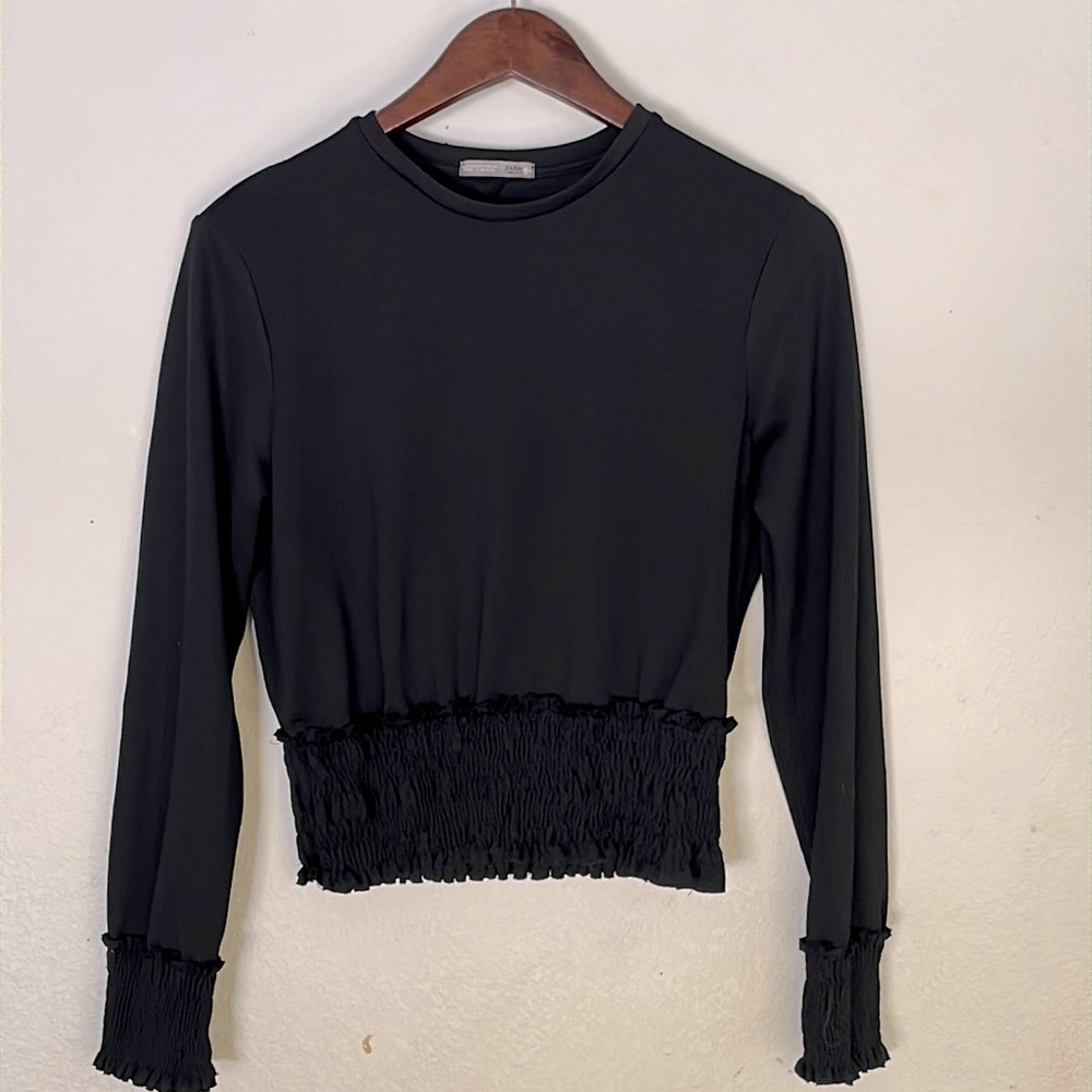 Zara WB Collection black long sleeve top.
